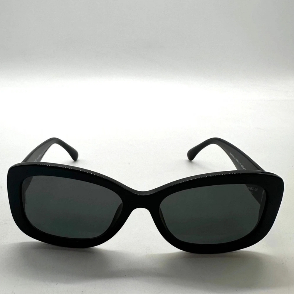Brand New! Chanel CC Black 5469-B CC Oval Sunglasses SUNNIES POLARIZED - Picture 6 of 16